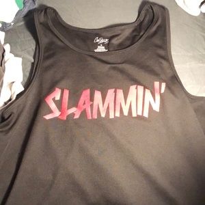 Slammin black basketball tank top